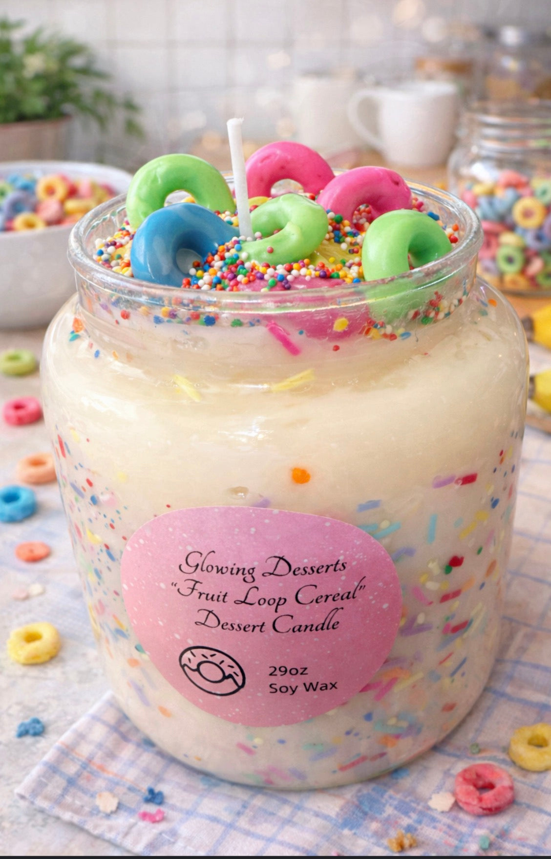 Large Fruit Loop Scented Candle