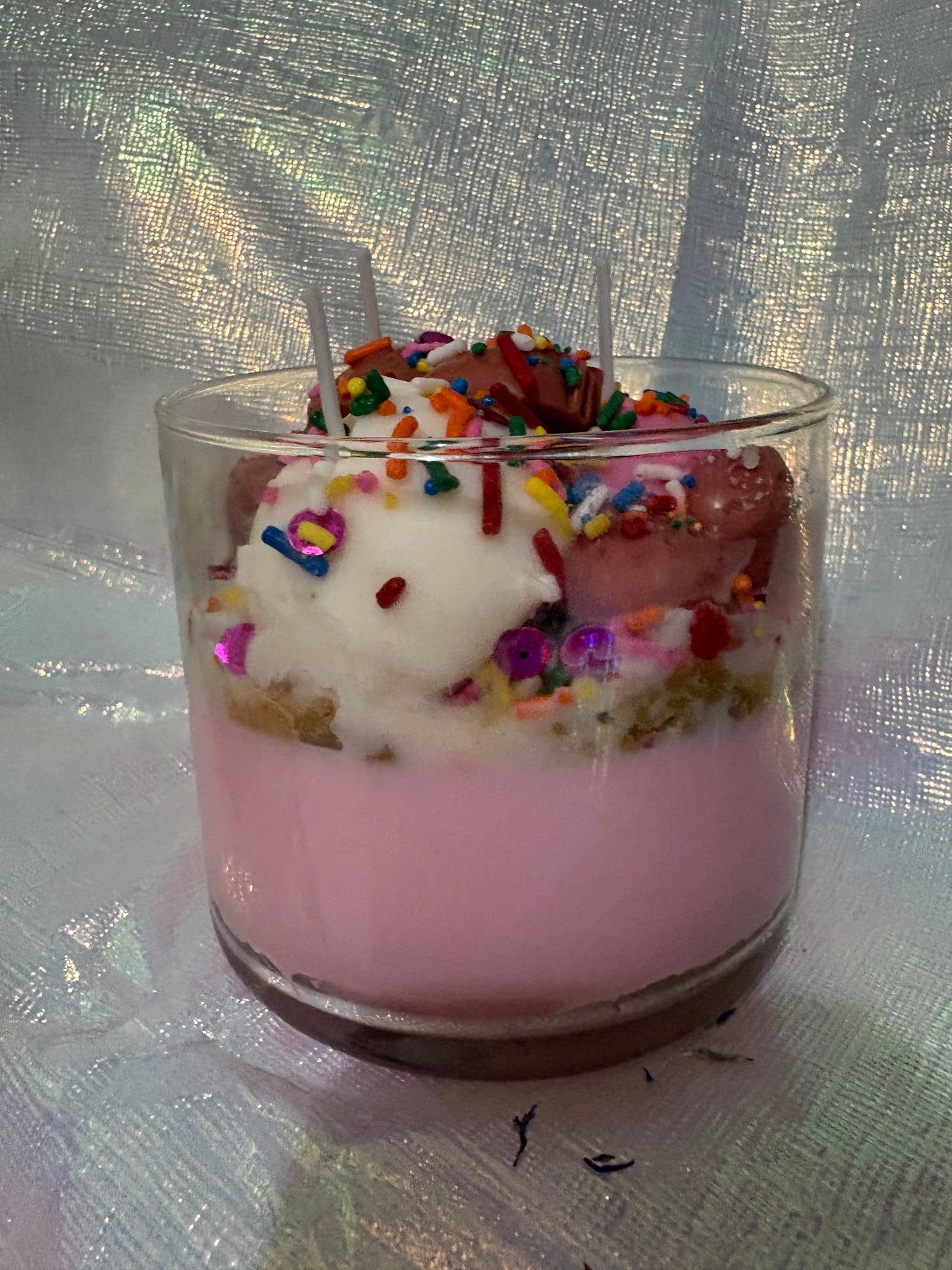 Strawberry Ice Cream Scented Dessert Candle