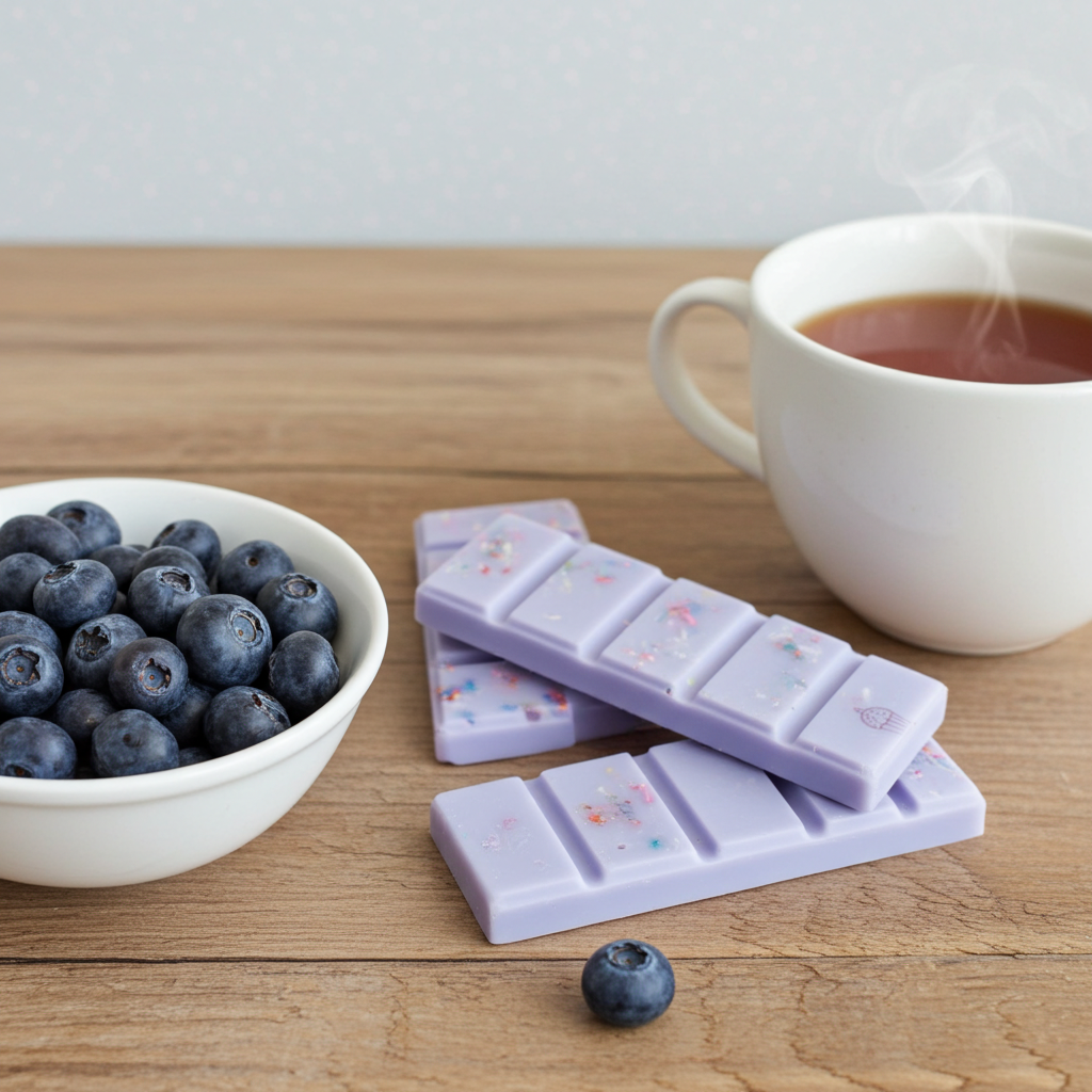 Blueberry and juniper scented snap bars, wax melts