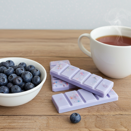 Blueberry and juniper scented snap bars, wax melts