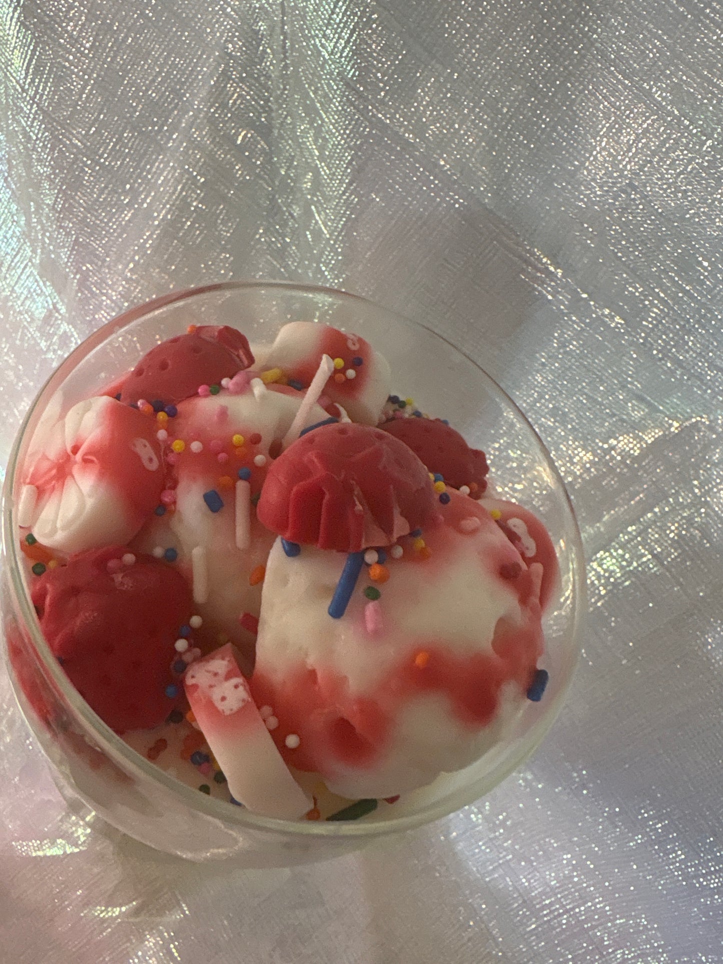 Vanilla and chocolate milkshake dessert candle