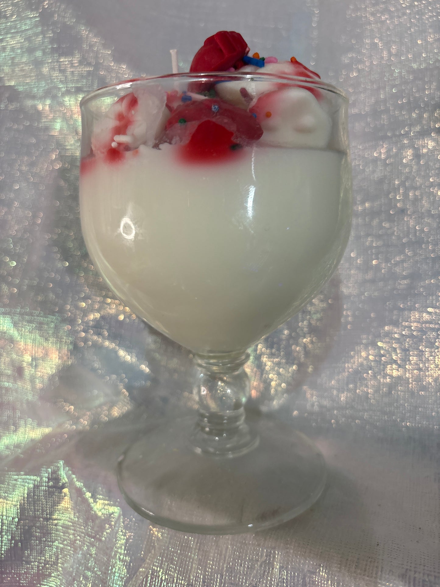 Vanilla and chocolate milkshake dessert candle