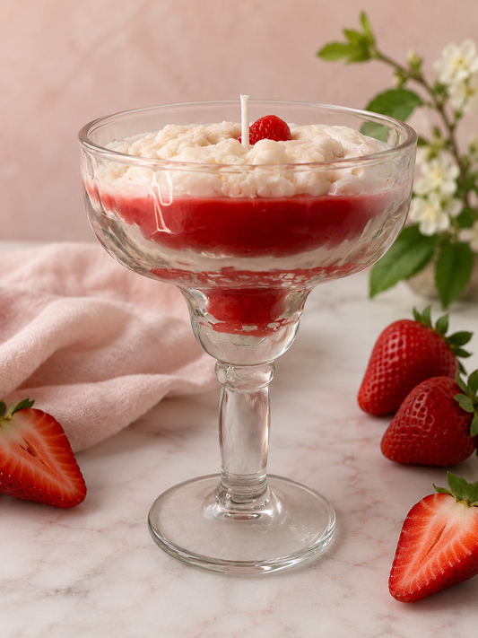 Strawberry Cheesecake Delight Dessert Candle