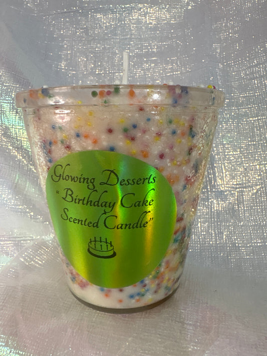 Birthday cake scented candle