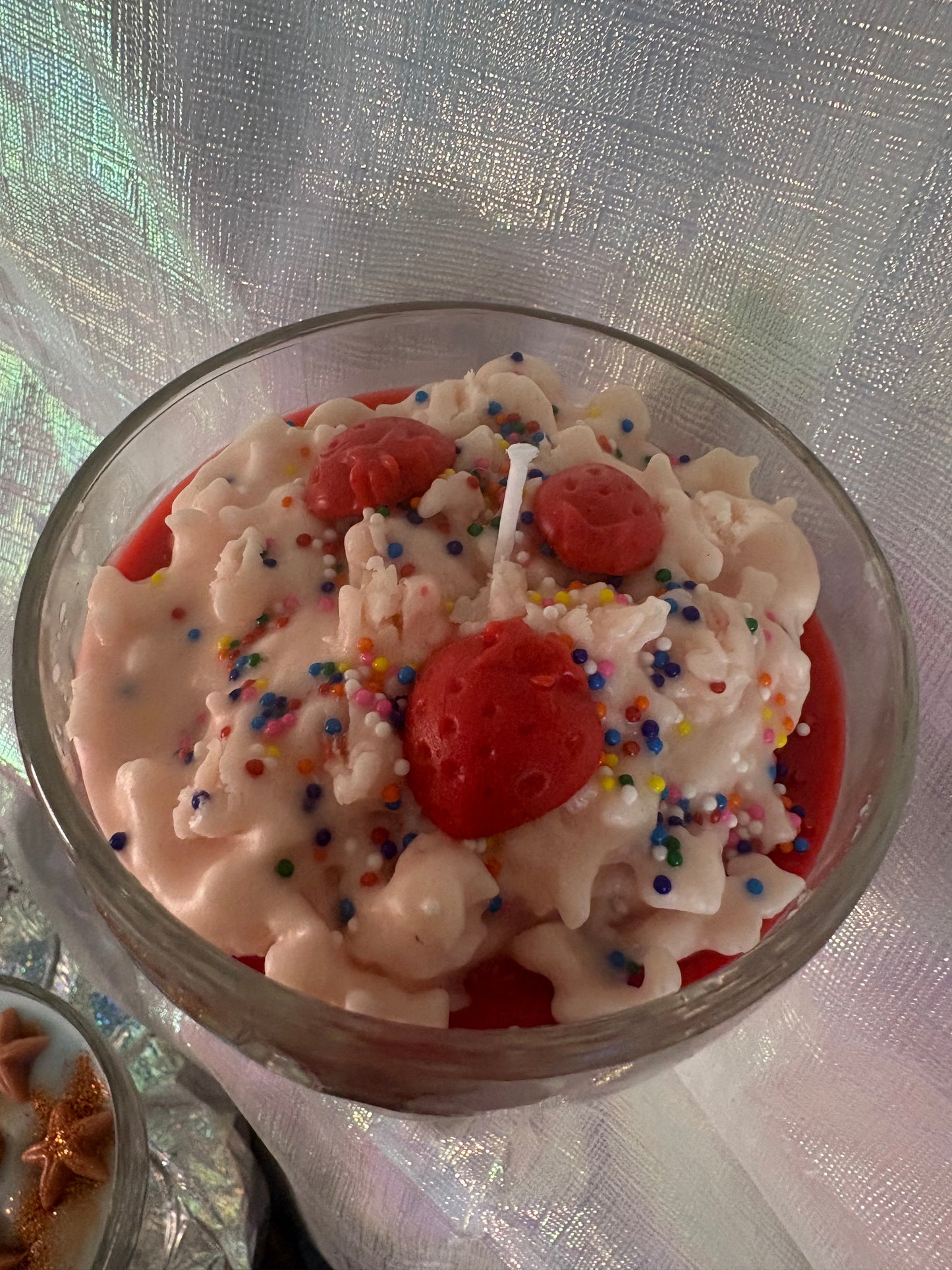Strawberry Cheesecake Delight Dessert Candle