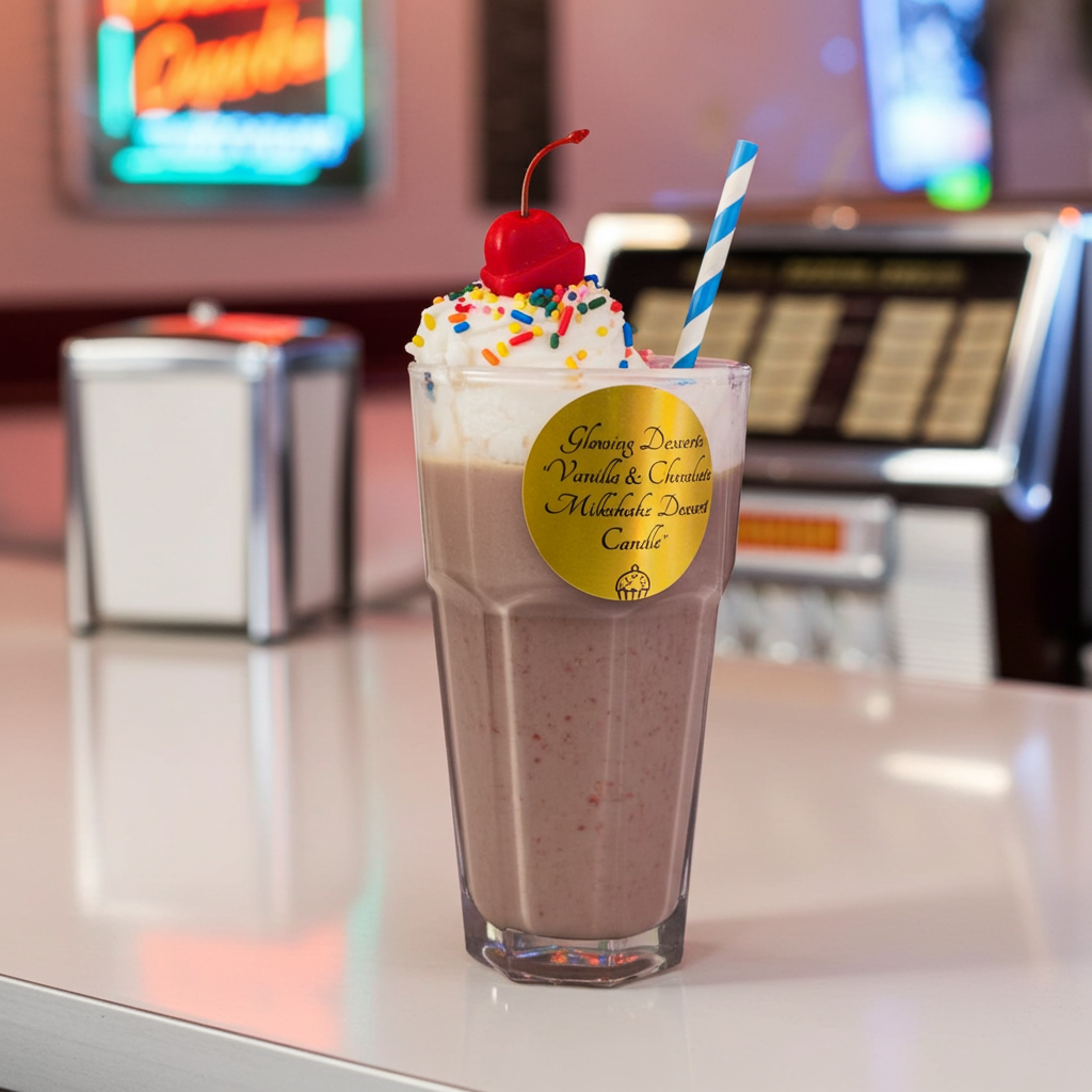 Vanilla & Chocolate Milkshake Dessert Candle