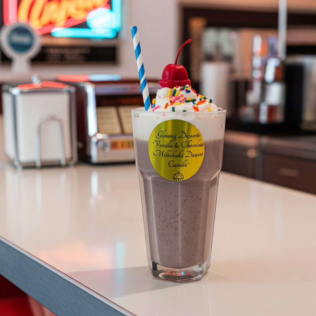 Vanilla & Chocolate Milkshake Dessert Candle