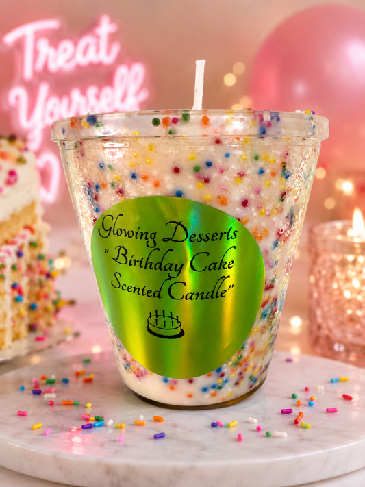 Birthday cake scented candle - Glowing Dessert Candles