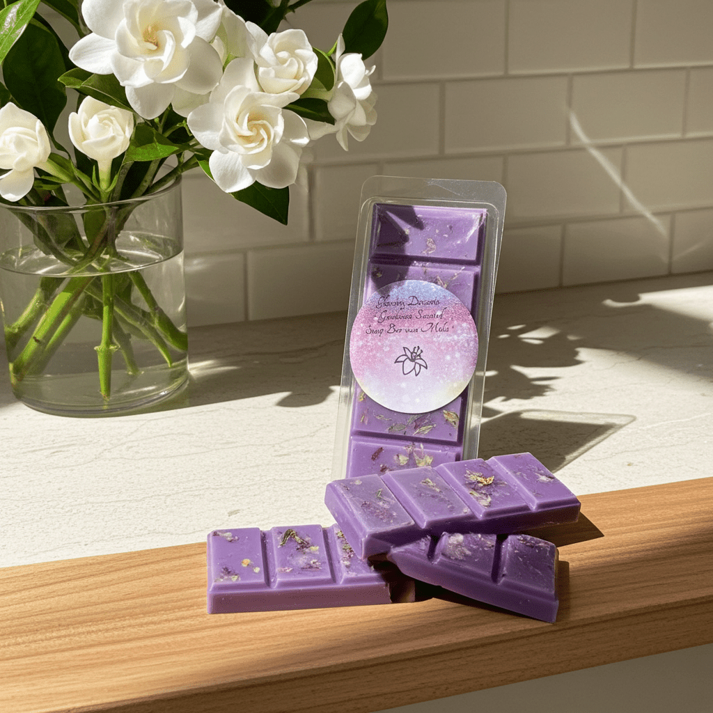 Gardenia Scented Snap Bar Wax Melts - Glowing Dessert Candles