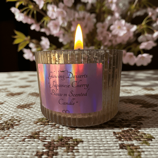 Japanese cherry blossom scented candle three wick - Glowing Dessert Candles
