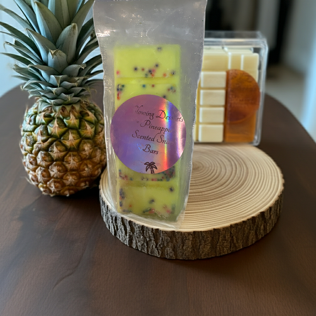 Pineapple scented snap bar wax melts with sprinkles