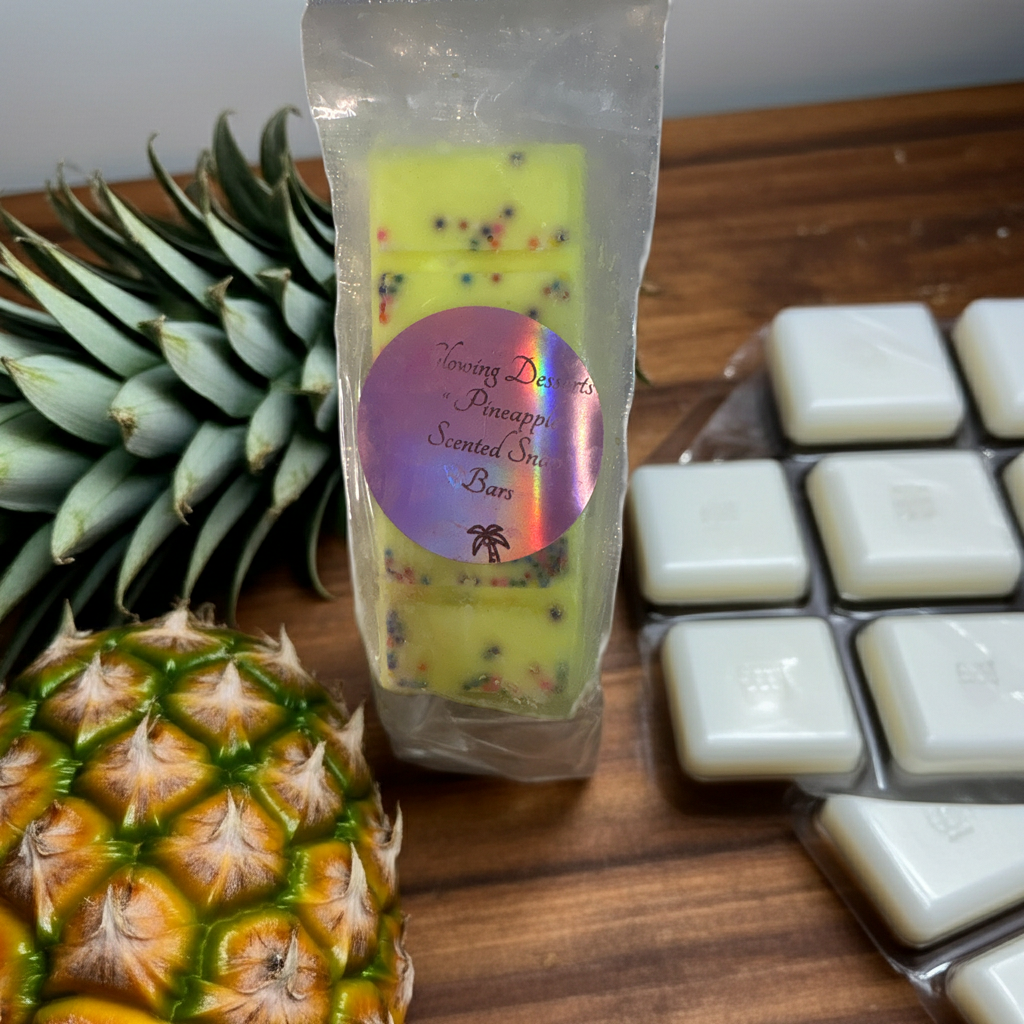 Pineapple scented snap bar wax melts with sprinkles