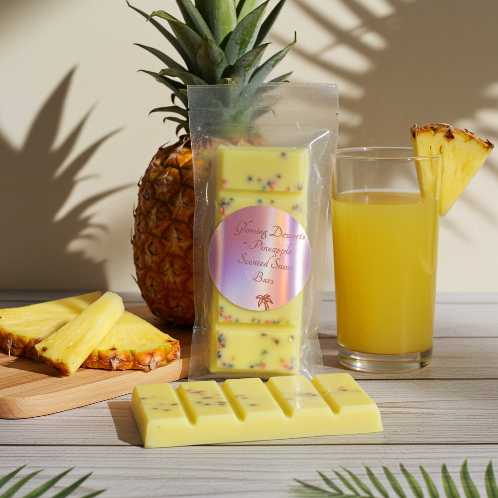 Pineapple scented snap bar wax melts with sprinkles