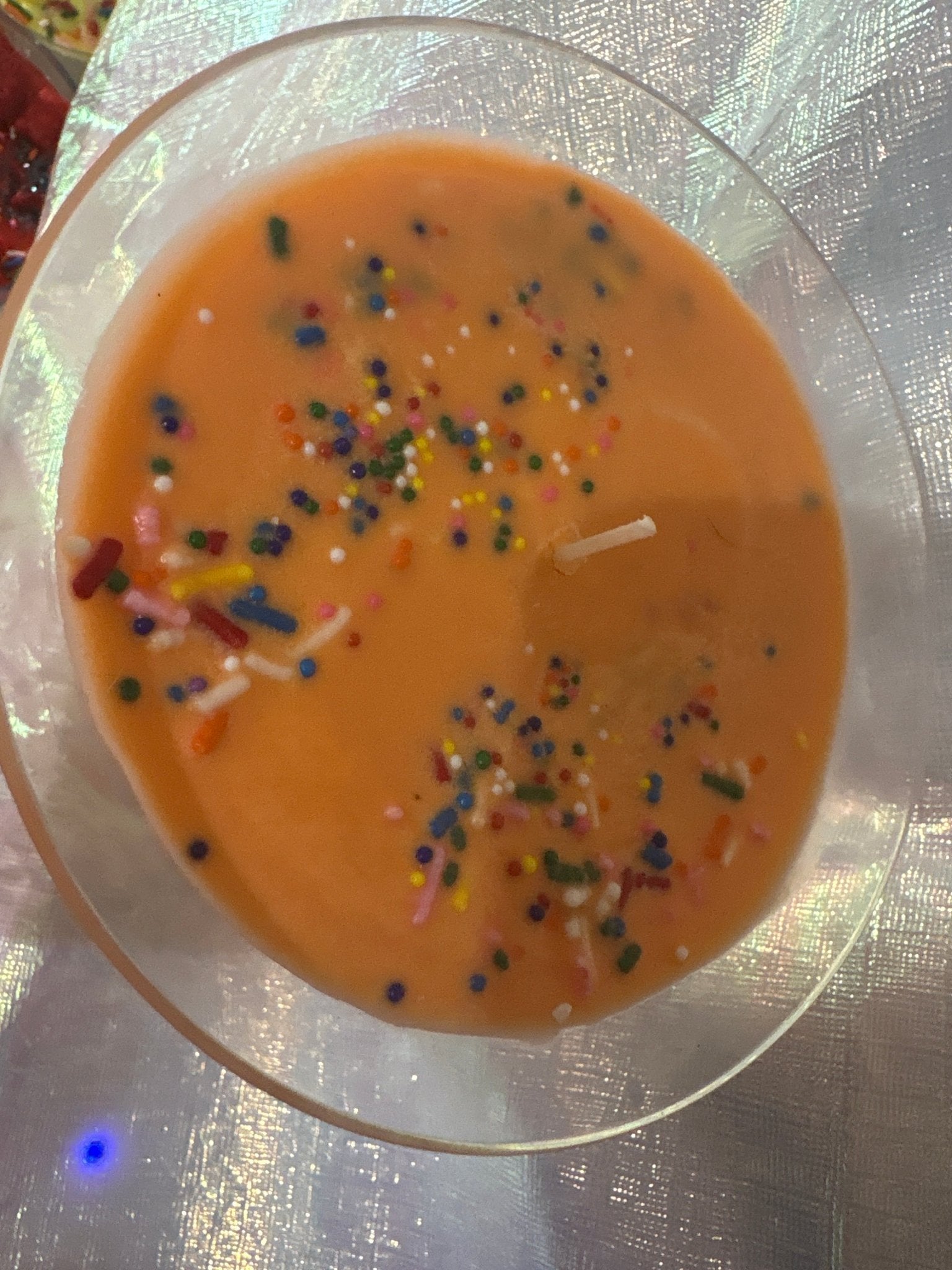 Peaches & Cream Dessert Candle in Martini Glass - Glowing Dessert Candles
