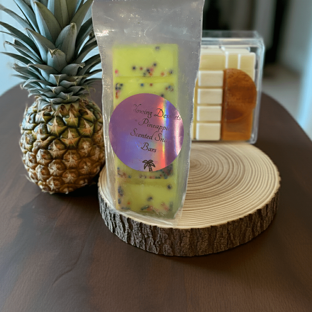 Pineapple scented snap bar wax melts with sprinkles - Glowing Dessert Candles
