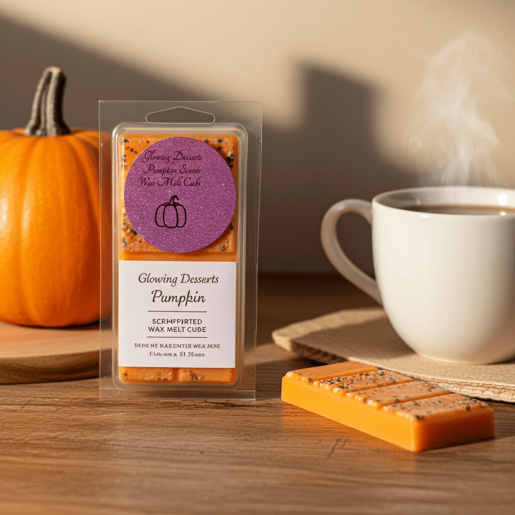 Pumpkin scented snap bar wax melts - Glowing Dessert Candles