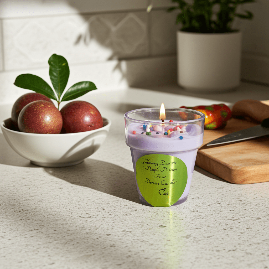 Purple Passion Fruit Candle - Glowing Dessert Candles